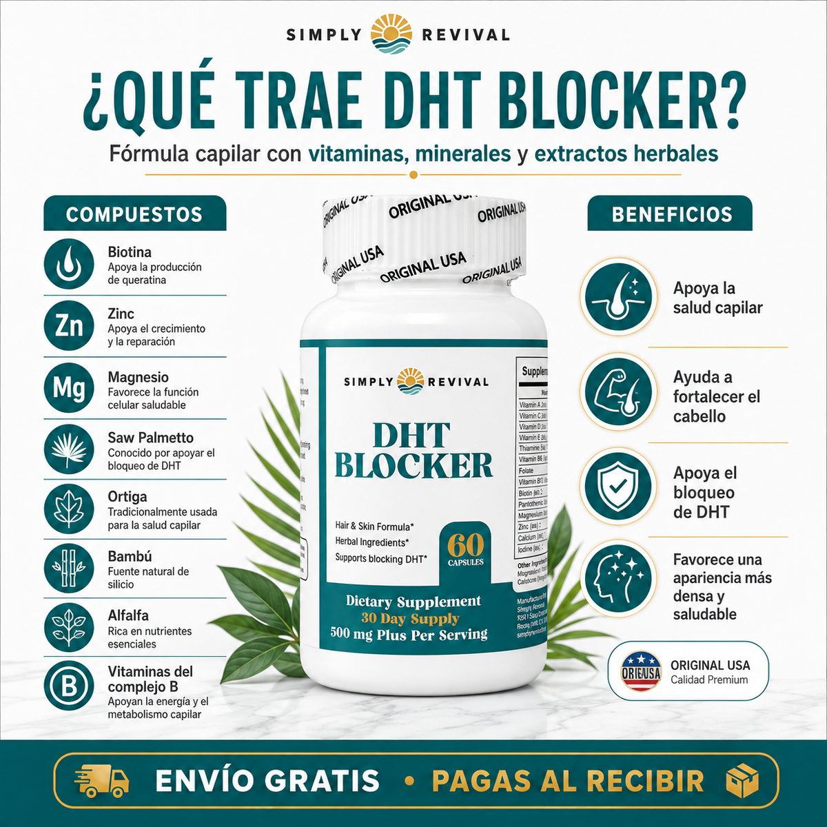 DHT Suplemento para la caida del cabello ( 60 capsulas)