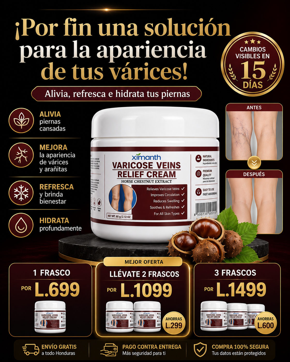 Crema para eliminar varices