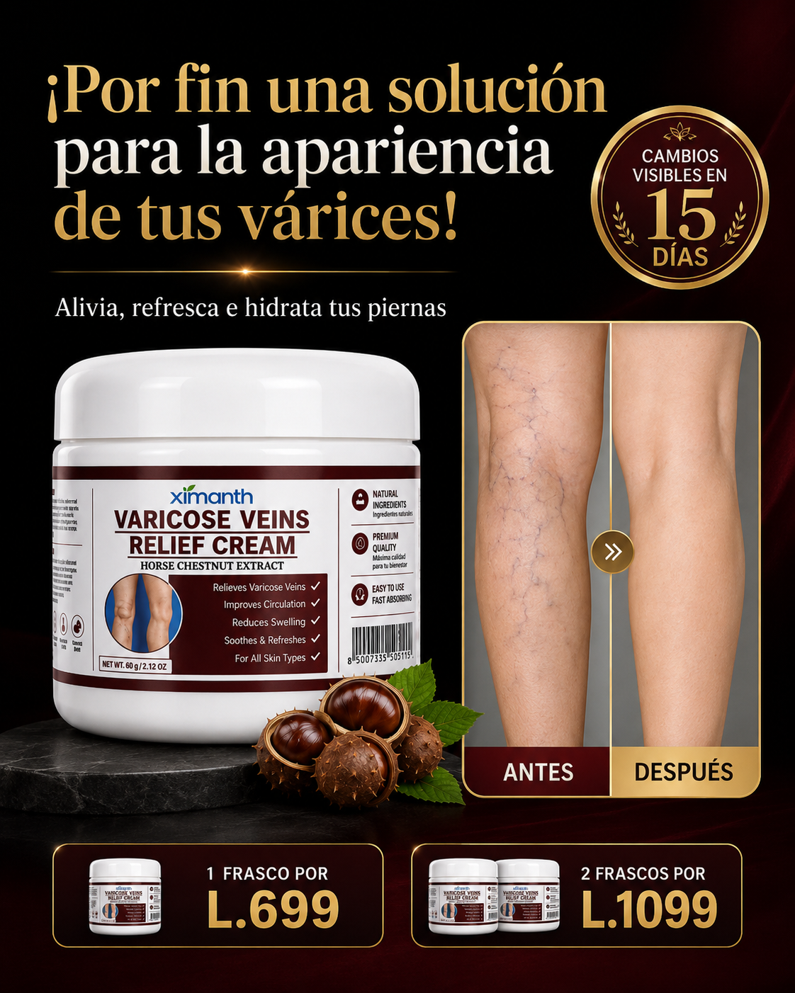Crema para eliminar varices