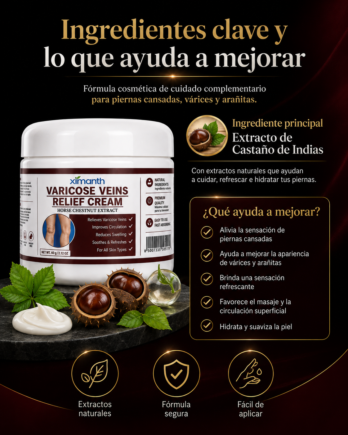 Crema para eliminar varices