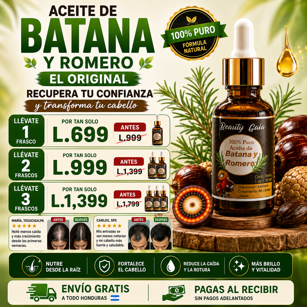 Aceite Batana para la calvicie y crecimiento del cabello 100 Puro con Romero y Maca