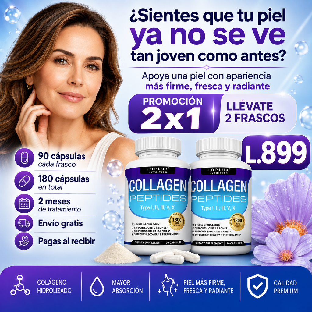 2X1 EN COLAGENO PEPTIDES X90 CAPS (Te llevas 120 capsulas)